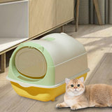 Maxbell Hooded Cat Litter Box Enclosed and Covered Detachable with Front Door Flap Light  Green