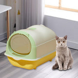 Maxbell Hooded Cat Litter Box Enclosed and Covered Detachable with Front Door Flap Light  Green
