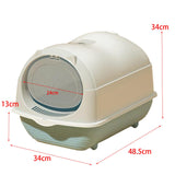 Maxbell Hooded Cat Litter Box Enclosed and Covered Detachable with Front Door Flap Light  Gray