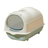 Maxbell Hooded Cat Litter Box Enclosed and Covered Detachable with Front Door Flap Light  Gray