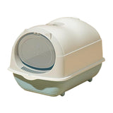 Maxbell Hooded Cat Litter Box Enclosed and Covered Detachable with Front Door Flap Light  Gray
