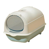Maxbell Hooded Cat Litter Box Enclosed and Covered Detachable with Front Door Flap Light  Gray