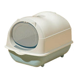 Maxbell Hooded Cat Litter Box Enclosed and Covered Detachable with Front Door Flap Light  Gray