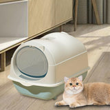 Maxbell Hooded Cat Litter Box Enclosed and Covered Detachable with Front Door Flap Light  Gray