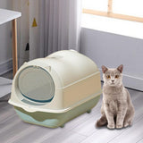 Maxbell Hooded Cat Litter Box Enclosed and Covered Detachable with Front Door Flap Light  Gray