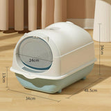Maxbell Hooded Cat Litter Box Enclosed and Covered Detachable with Front Door Flap Light  Gray
