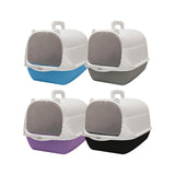 Maxbell Cat Litter Box with Lid Portable Anti Splashing Easy Tidy Handle blue
