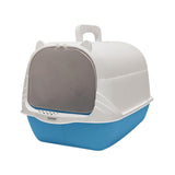 Maxbell Cat Litter Box with Lid Portable Anti Splashing Easy Tidy Handle blue