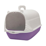 Maxbell Cat Litter Box with Lid Portable Anti Splashing Easy Tidy Handle violet