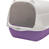 Maxbell Cat Litter Box with Lid Portable Anti Splashing Easy Tidy Handle violet