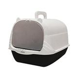 Maxbell Cat Litter Box with Lid Portable Anti Splashing Easy Tidy Handle black