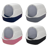 Maxbell Cat Litter Box Easy to Clean with Scatter Shield Splash Proof with Door Blue