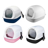 Maxbell Cat Litter Box Easy to Clean with Scatter Shield Splash Proof with Door Blue