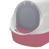 Maxbell Cat Litter Box Easy to Clean with Scatter Shield Splash Proof with Door Pink