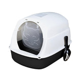 Maxbell Cat Litter Box Easy to Clean with Scatter Shield Splash Proof with Door Black