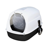 Maxbell Cat Litter Box Easy to Clean with Scatter Shield Splash Proof with Door Black
