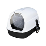 Maxbell Cat Litter Box Easy to Clean with Scatter Shield Splash Proof with Door Black