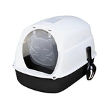 Maxbell Cat Litter Box Easy to Clean with Scatter Shield Splash Proof with Door Black