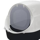 Maxbell Cat Litter Box Easy to Clean with Scatter Shield Splash Proof with Door Black