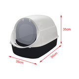 Maxbell Cat Litter Box Easy to Clean with Scatter Shield Splash Proof with Door Black
