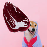 Maxbell Dog Squeak Food Shaped Chew Toy Durable Doll for Medium Large Dogs Steak 17x9x5cm