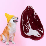 Maxbell Dog Squeak Food Shaped Chew Toy Durable Doll for Medium Large Dogs Steak 17x9x5cm