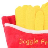 Maxbell Dog Squeak Food Shaped Chew Toy Durable Doll for Medium Large Dogs Fries 15x15cm