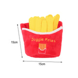 Maxbell Dog Squeak Food Shaped Chew Toy Durable Doll for Medium Large Dogs Fries 15x15cm