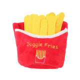 Maxbell Dog Squeak Food Shaped Chew Toy Durable Doll for Medium Large Dogs Fries 15x15cm
