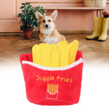 Maxbell Dog Squeak Food Shaped Chew Toy Durable Doll for Medium Large Dogs Fries 15x15cm
