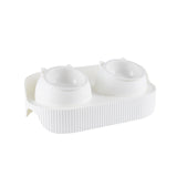 Maxbell Elevated Cat Bowls Raised Cat Food Bowls Pet Dishes for Cats and Small Dogs White