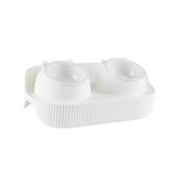 Maxbell Elevated Cat Bowls Raised Cat Food Bowls Pet Dishes for Cats and Small Dogs White