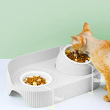 Maxbell Elevated Cat Bowls Raised Cat Food Bowls Pet Dishes for Cats and Small Dogs White