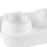 Maxbell Elevated Cat Bowls Raised Cat Food Bowls Pet Dishes for Cats and Small Dogs White