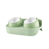 Maxbell Elevated Cat Bowls Raised Cat Food Bowls Pet Dishes for Cats and Small Dogs Green