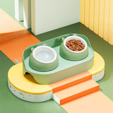 Maxbell Elevated Cat Bowls Raised Cat Food Bowls Pet Dishes for Cats and Small Dogs Green