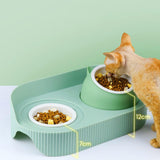 Maxbell Elevated Cat Bowls Raised Cat Food Bowls Pet Dishes for Cats and Small Dogs Green