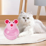 Maxbell Cat Food Ball Mouse Shape Cat Food Dispensing Ball Cat Leaking Food Ball Pink