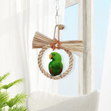 Maxbell Bird Swing Chewing Toy Pet Woven Multifunction Stable for Cockatiel Bird Round