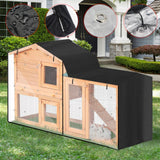 Maxbell Rabbit Hutch Cover Viewing Window for Pet House Small Animal Hutch Hen House Black 180x52x86cm