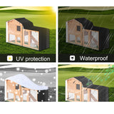 Maxbell Rabbit Hutch Cover Viewing Window for Pet House Small Animal Hutch Hen House Black 180x52x86cm