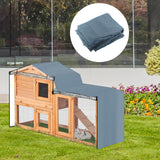 Maxbell Rabbit Hutch Cover Viewing Window for Pet House Small Animal Hutch Hen House Gray 147x52x86cm