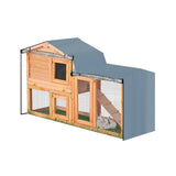 Maxbell Rabbit Hutch Cover Viewing Window for Pet House Small Animal Hutch Hen House Gray 147x52x86cm