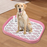 Maxbell Dog Toilet Puppy Potty Tray for Cat Training Pad Holder Dog Potty Tray Pink White