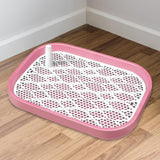 Maxbell Dog Toilet Puppy Potty Tray for Cat Training Pad Holder Dog Potty Tray Pink White