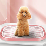 Maxbell Dog Toilet Puppy Potty Tray for Cat Training Pad Holder Dog Potty Tray Pink White