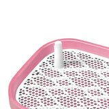 Maxbell Dog Toilet Puppy Potty Tray for Cat Training Pad Holder Dog Potty Tray Pink White