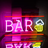Maxbell Bar Neon Light Sign for Home Bar Men Cave Wall Decor LED Night Lamp
