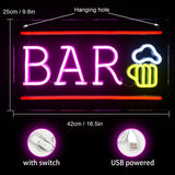 Maxbell Bar Neon Light Sign for Home Bar Men Cave Wall Decor LED Night Lamp