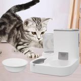 Maxbell Gravity Dogs Feeder and Waterer Auto Feeding Station for Puppy Dogs Gray with Bowl